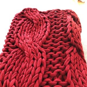 Pottery Barn chunky cable knit throw